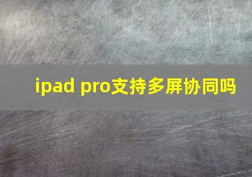 ipad pro支持多屏协同吗